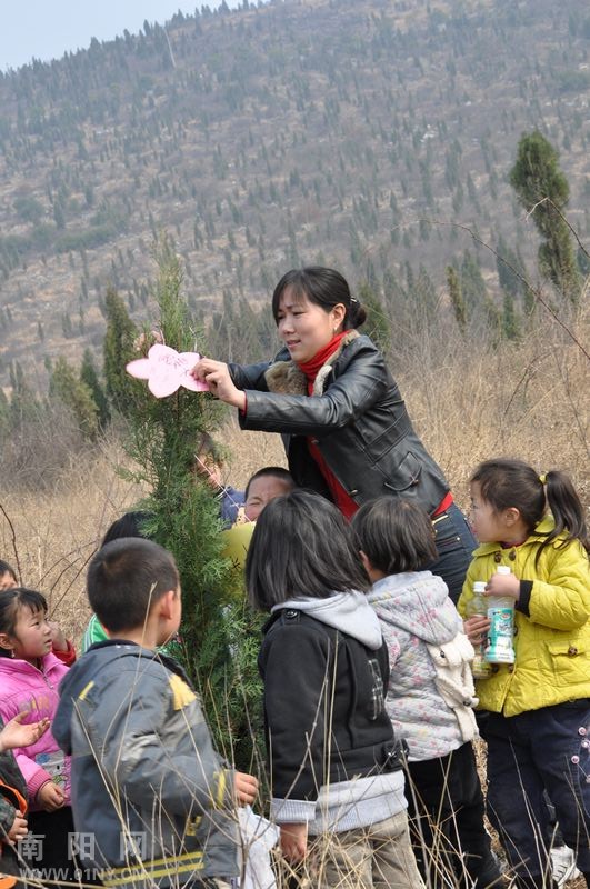 淅川小红星幼儿园绿化荒山植树忙-通讯员之窗