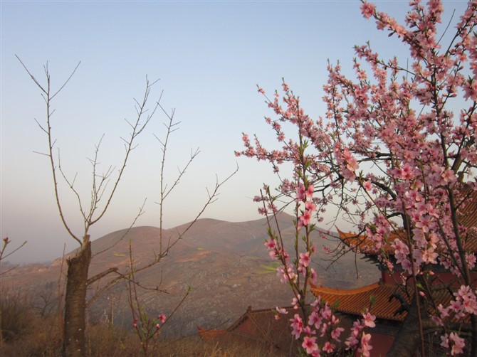 镇平遮山风景区傍晚春色