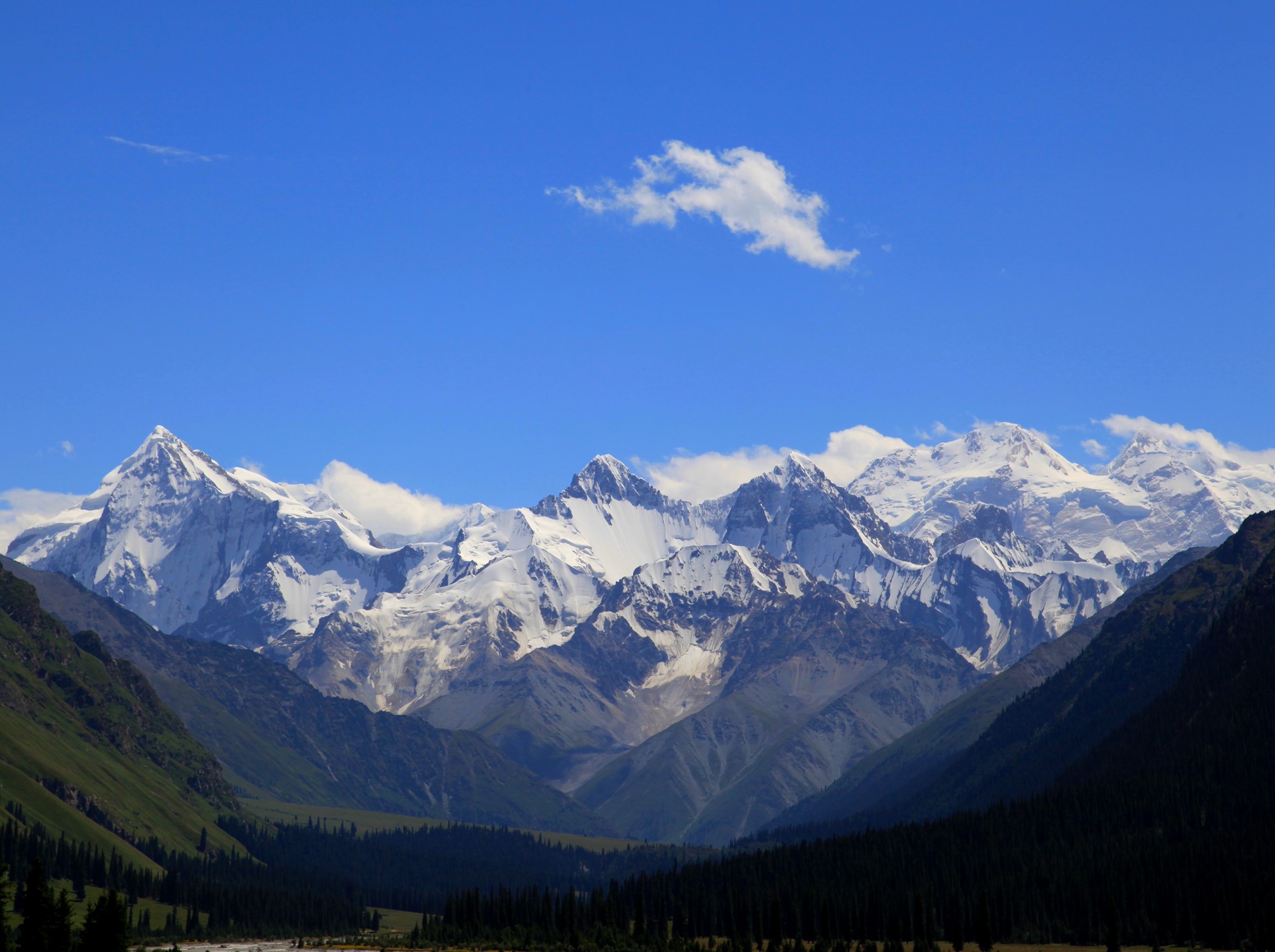 新疆行4-------《夏塔古道雪山风景》