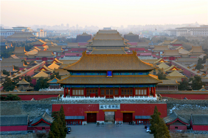 北京景山<em>观景</em>之<em>二</em>--万寿<em>亭</em>鸟瞰紫禁城(2)-行摄