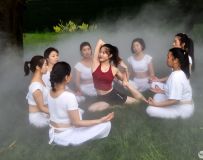 雾中练瑜伽