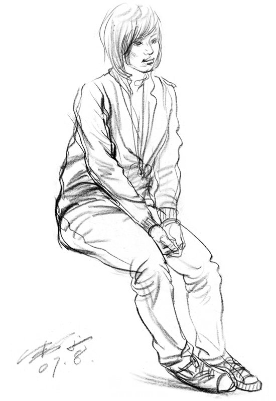 裸体人物速写图片欣赏